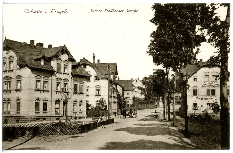 16956-Oelsnitz-1913-Innere Stollberger Straße-Brück & Sohn Kunstverlag