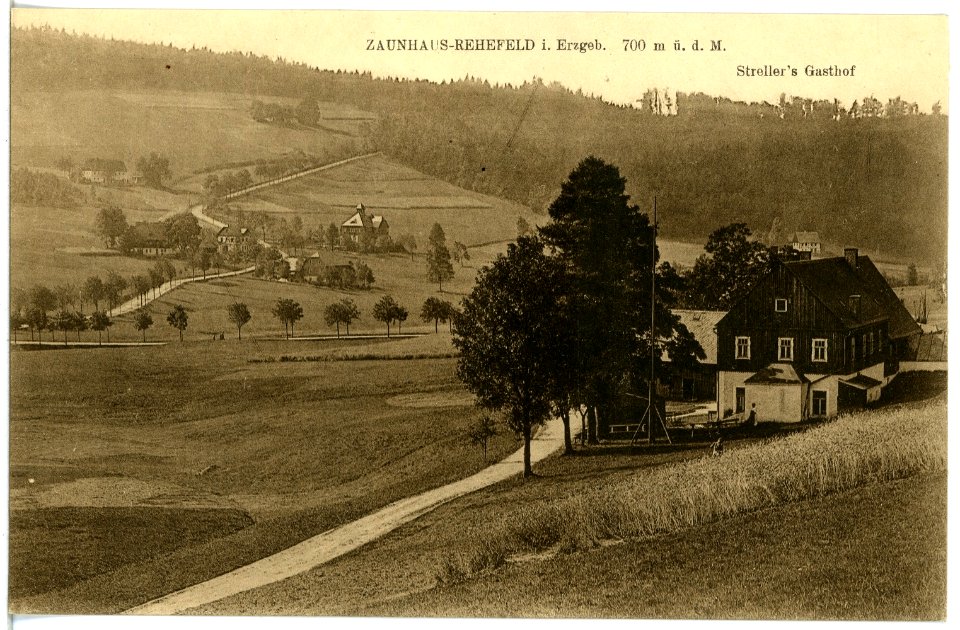21278-Rehefeld-1919-Zaunhaus Strellers Gasthof-Brück & Sohn Kunstverlag