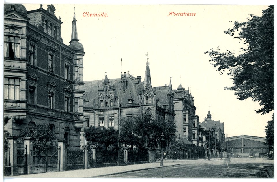16971-Chemnitz-1913-Albertstraße-Brück & Sohn Kunstverlag