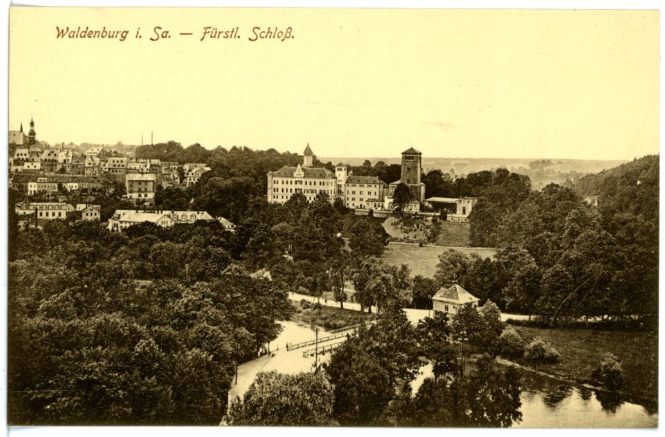 16544-Waldenburg-1913-Fürstliches Schloß und total-Brück & Sohn Kunstverlag