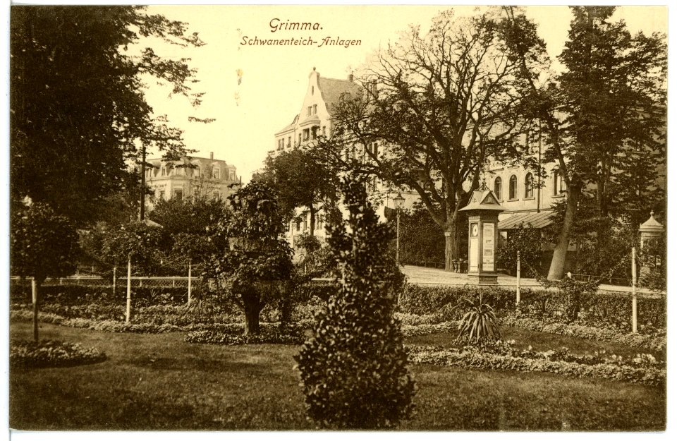 16963-Grimma-1913-Schwanenteich - Anlagen-Brück & Sohn Kunstverlag