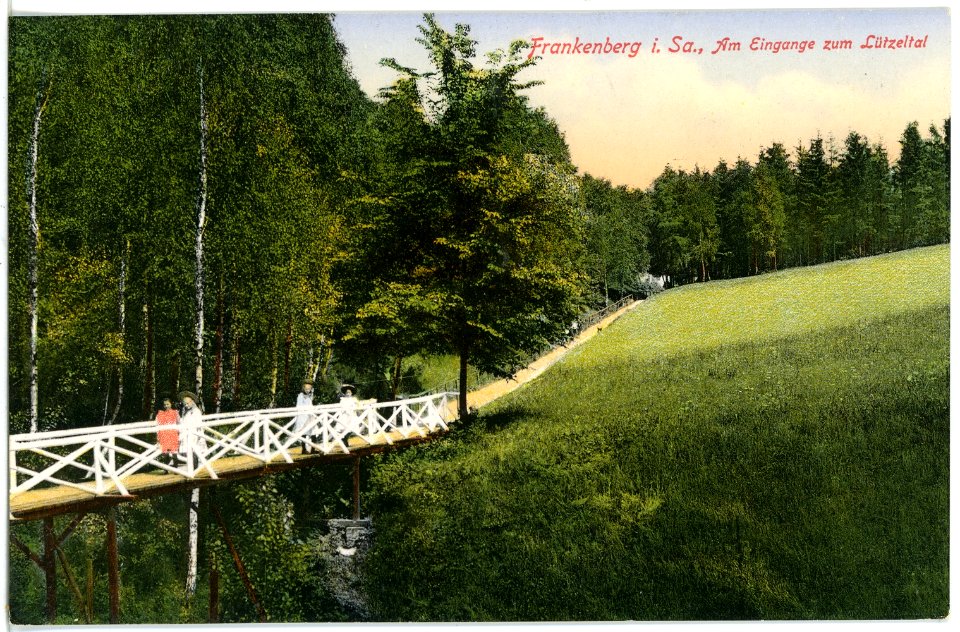 17424-Frankenberg-1914-Eingang zum Lützeltal-Brück & Sohn Kunstverlag