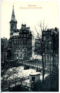16717-Chemnitz-1913-Pfortensteg und Paulikirche-Brück & Sohn Kunstverlag