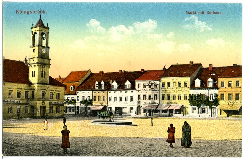 17398-Königsbrück-1914-Markt mit Rathaus-Brück & Sohn Kunstverlag