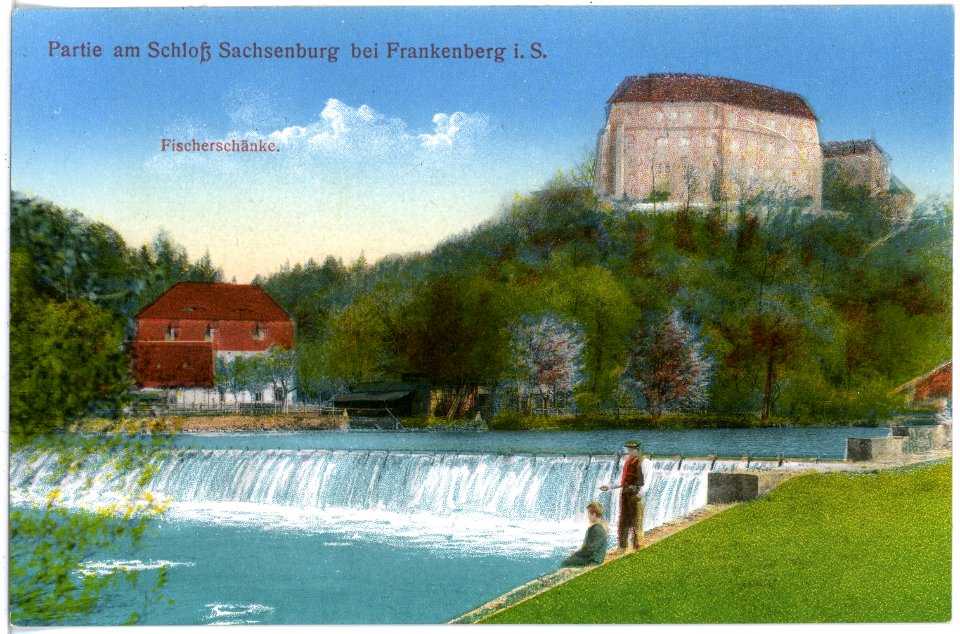 17328-Sachsenburg-1914-Schloß, Fischerschänke-Brück & Sohn Kunstverlag