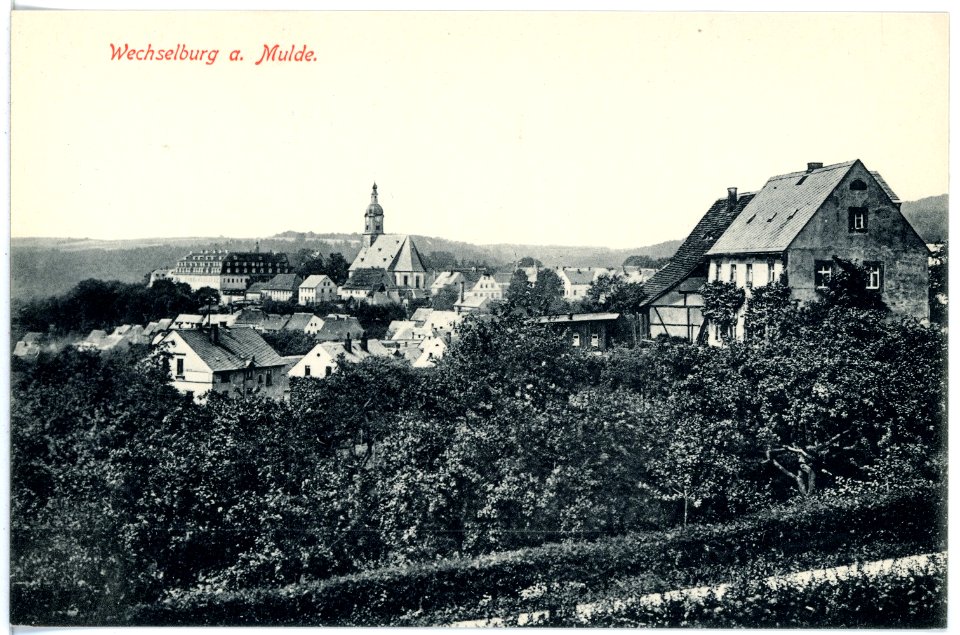 16563-Wechselburg-1913-Blick auf Wechselburg-Brück & Sohn Kunstverlag