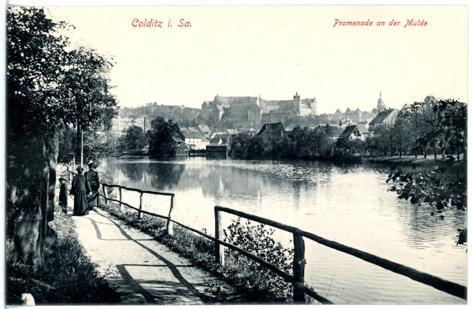 17449-Colditz-1914-Promenade an der Mulde-Brück & Sohn Kunstverlag