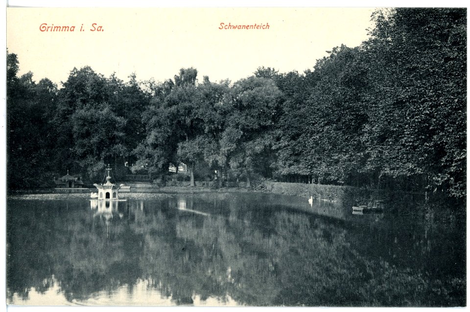 16997-Grimma-1913-Schwanenteich-Brück & Sohn Kunstverlag