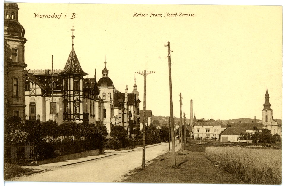 16879-Warnsdorf-1913-Kaiser-Franz-Josef-Straße-Brück & Sohn Kunstverlag