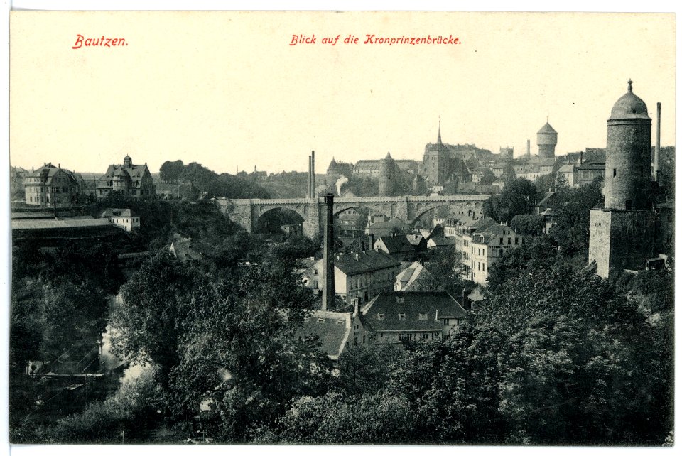 15868-Bautzen-1913-Kronprinzenbrücke total-Brück & Sohn Kunstverlag