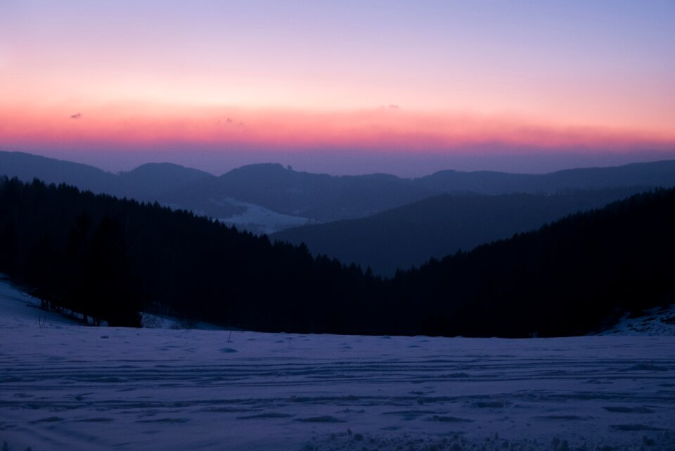 Sunset winter abendstimmung