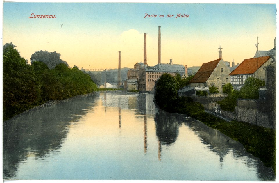 16560-Lunzenau-1913-Partie an der Mulde-Brück & Sohn Kunstverlag