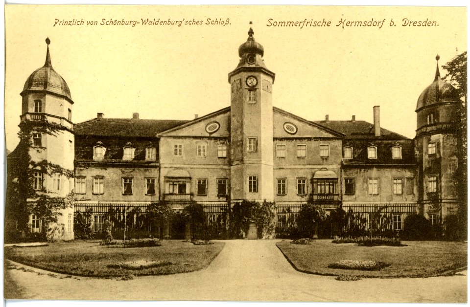 16864-Hermsdorf-1913-Prinzlich von Schönburg-Waldenburgsches Schloß-Brück & Sohn Kunstverlag