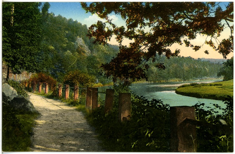 17459-Lunzenau-1914-Muldenpartie zwischen Lunzenau und Gör. Brücke-Brück & Sohn Kunstverlag