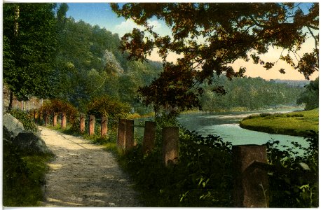 17459-Lunzenau-1914-Muldenpartie zwischen Lunzenau und Gör. Brücke-Brück & Sohn Kunstverlag