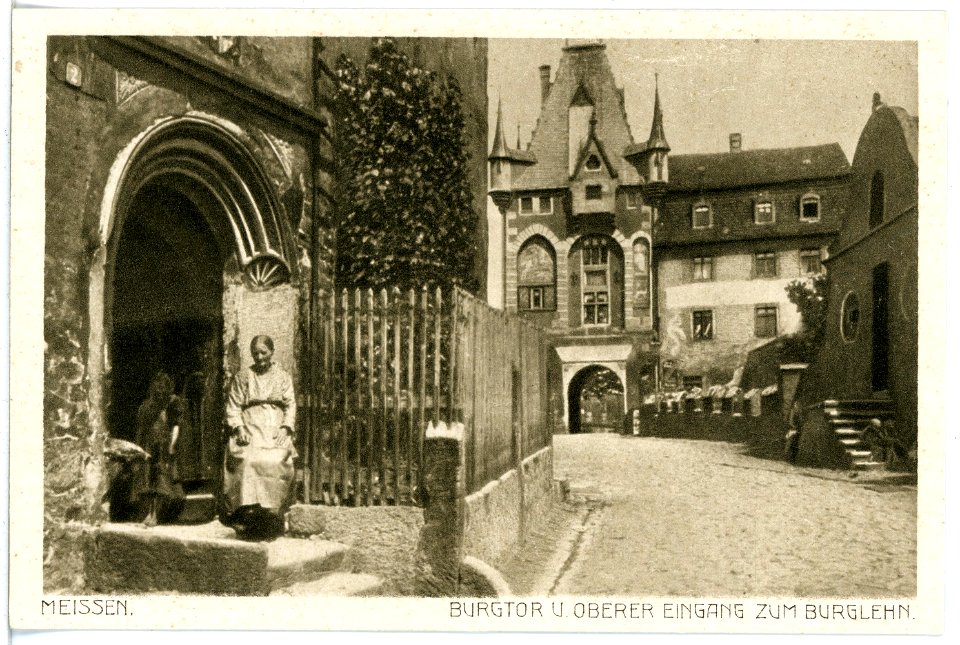 17207-Meißen-1913-Burgtor und Oberer Eingang zum Burglehen-Brück & Sohn Kunstverlag
