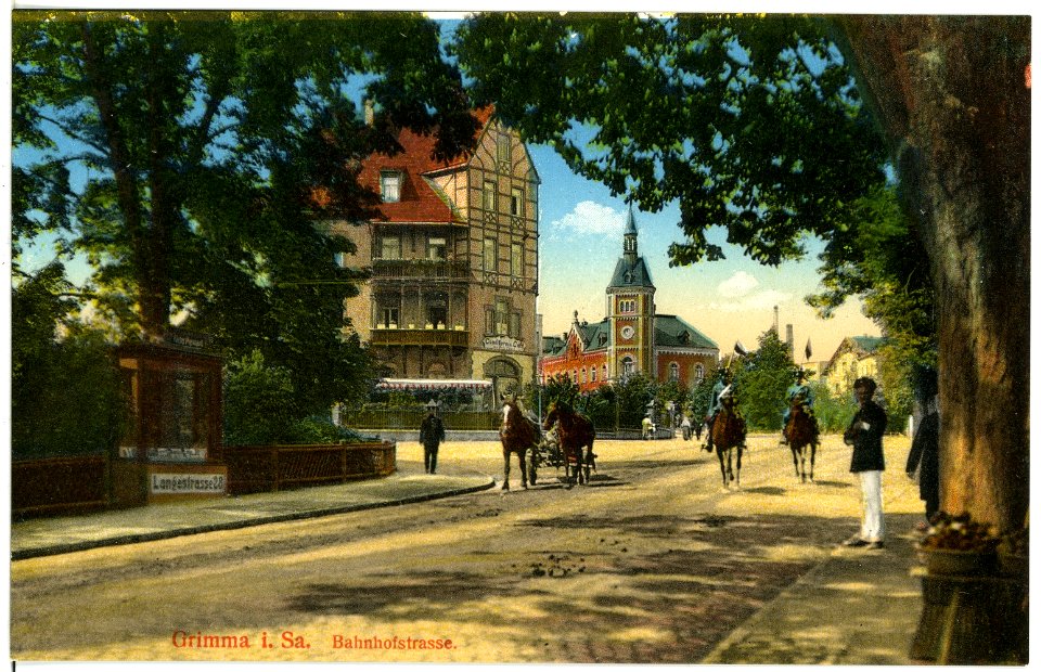 16537-Grimma-1913-Bahnhofstraße-Brück & Sohn Kunstverlag