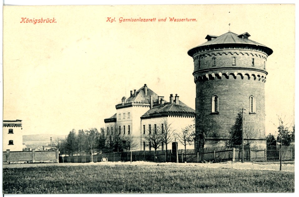 17211-Königsbrück-1913-Garnison Lazarett und Wasserturm-Brück & Sohn Kunstverlag