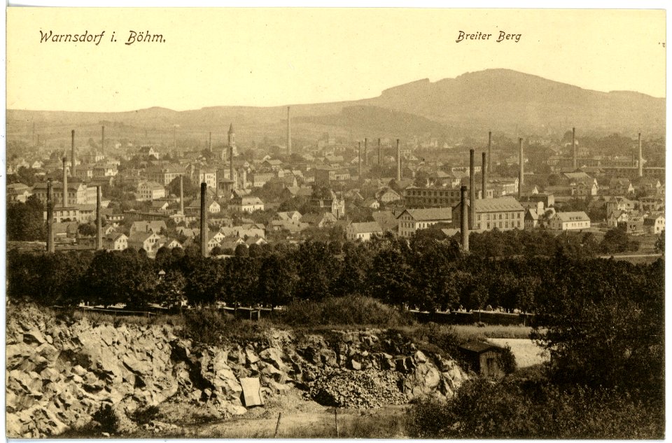 17267-Warnsdorf-1914-Blick auf Warnsdorf, Breiter Berg-Brück & Sohn Kunstverlag