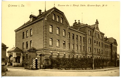 17270-Grimma-1914-Kaserne des 2. Königlich Sächsischen Husaren-Regiments Nr. 19-Brück & Sohn Kunstverlag