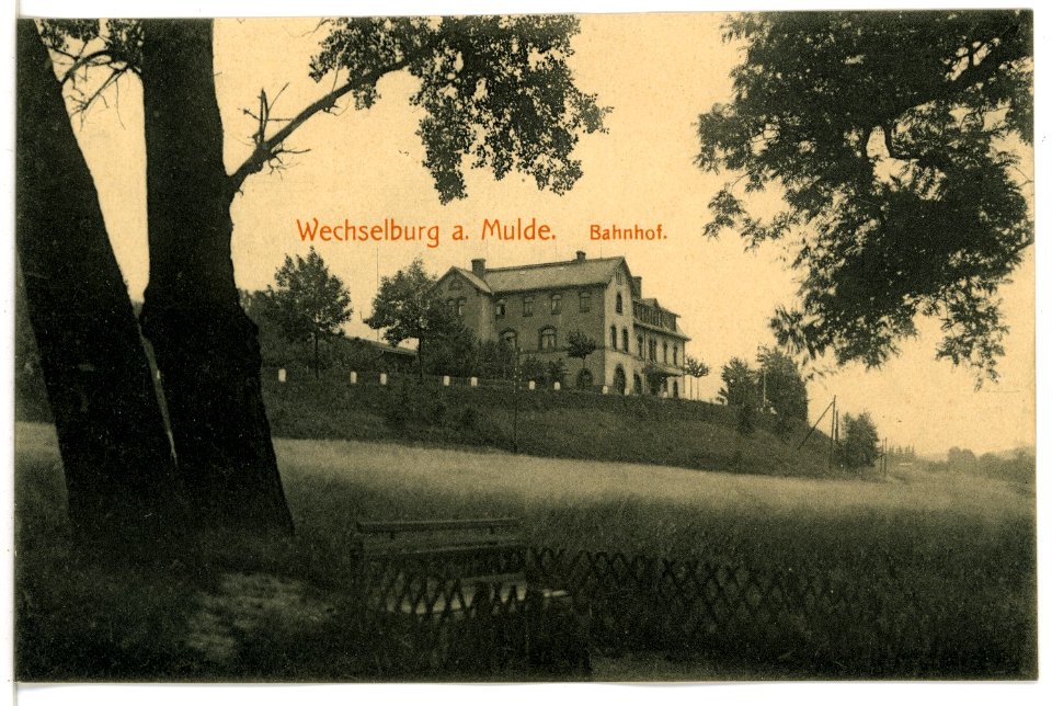16496-Wechselburg-1913-Bahnhof-Brück & Sohn Kunstverlag