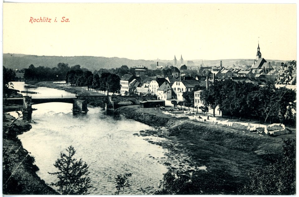 17140-Rochlitz-1913-Blick auf Rochlitz mit Muldenbrücke-Brück & Sohn Kunstverlag