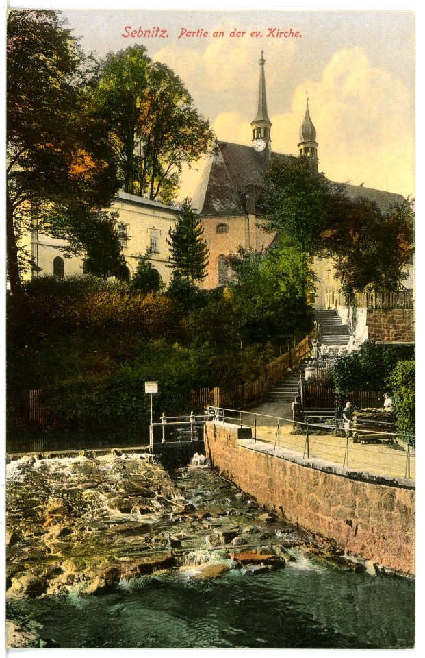 17063-Sebnitz-1913-Evangelische Kirche-Brück & Sohn Kunstverlag
