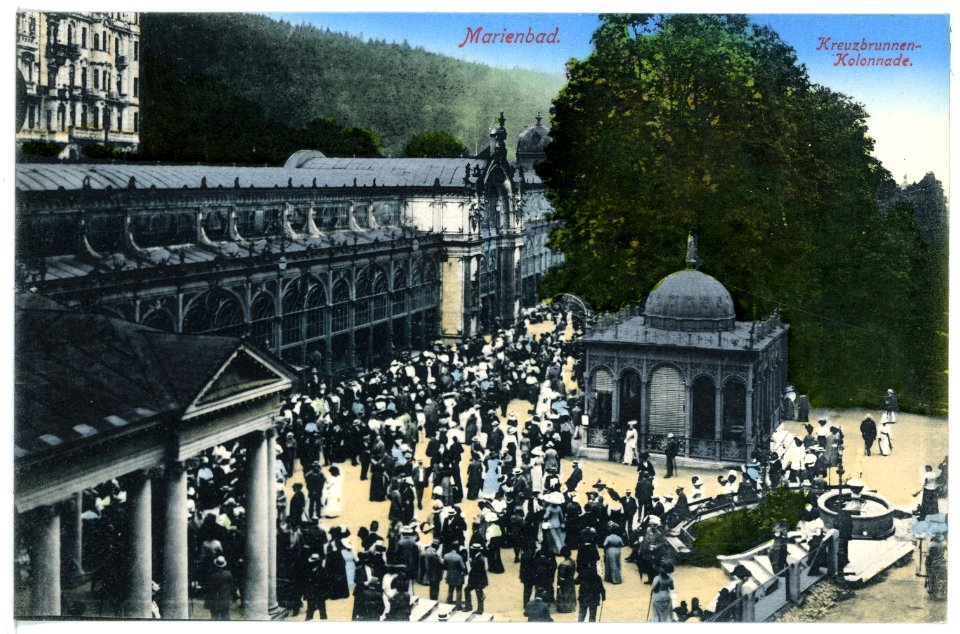15827-Marienbad-1913-Kreuzbrunnen - Kolonnade-Brück & Sohn Kunstverlag