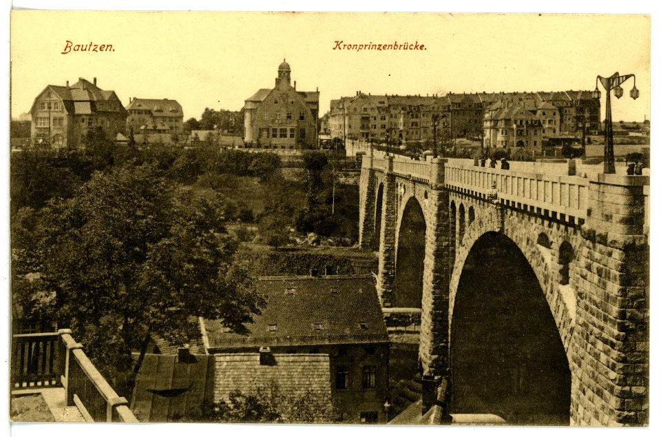 15864-Bautzen-1913-Kronprinzenbrücke-Brück & Sohn Kunstverlag