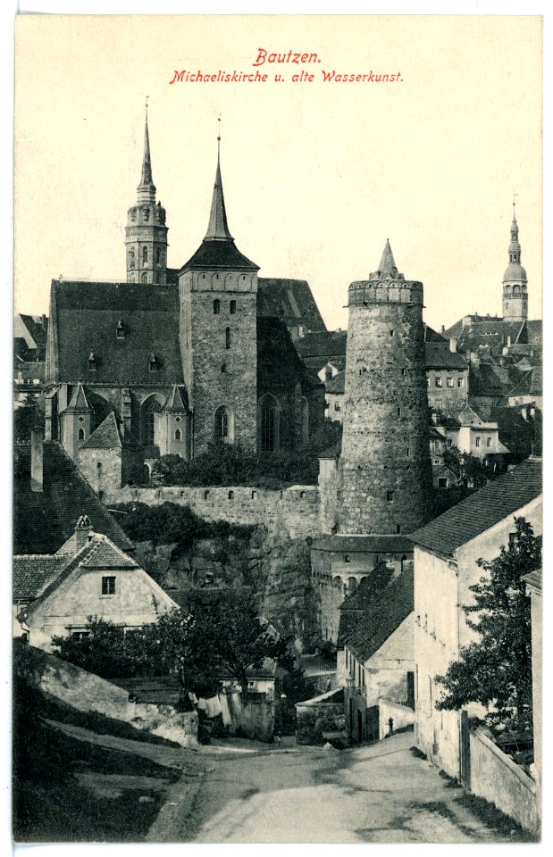 15871-Bautzen-1913-Alte Wasserkunst und Michaeliskirche-Brück & Sohn Kunstverlag