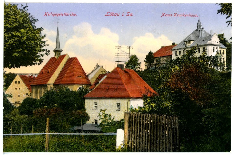 16326-Löbau-1913-Heiligegeistkirche - Neues Krankenhaus-Brück & Sohn Kunstverlag