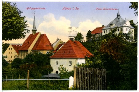 16326-Löbau-1913-Heiligegeistkirche - Neues Krankenhaus-Brück & Sohn Kunstverlag
