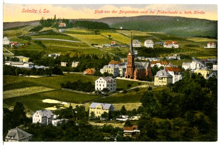 17105-Sebnitz-1913-Blick von der Bergstraße nach der Finkenbaude-Brück & Sohn Kunstverlag