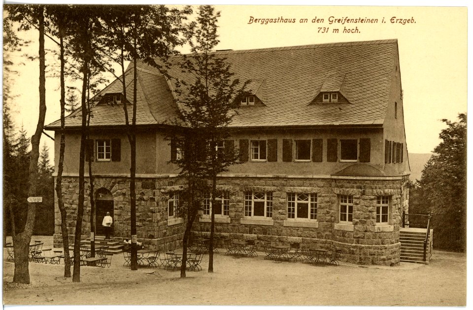 16752-Greifensteine-1913-Berggasthaus-Brück & Sohn Kunstverlag