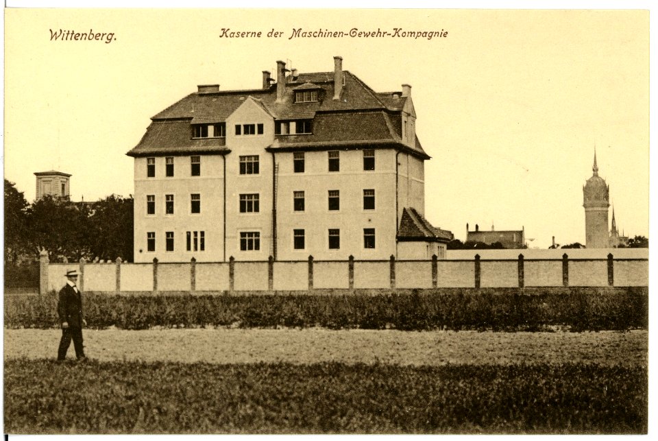 16748-Wittenberg-1913-Kaserne der Maschinengewehr-Kompanie-Brück & Sohn Kunstverlag