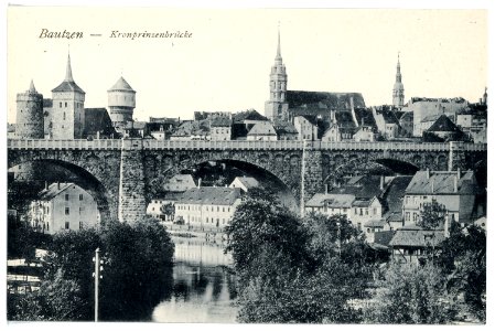 15867-Bautzen-1913-Kronprinzenbrücke total-Brück & Sohn Kunstverlag