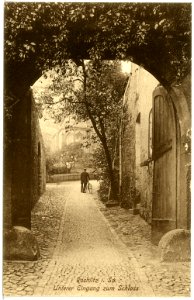 17160-Rochlitz-1913-Unterer Eingang zum Schloß-Brück & Sohn Kunstverlag