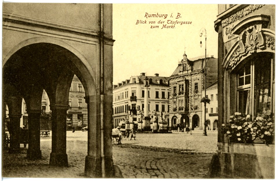 17171-Rumburg-1913-Markt von der Töpfergasse-Brück & Sohn Kunstverlag