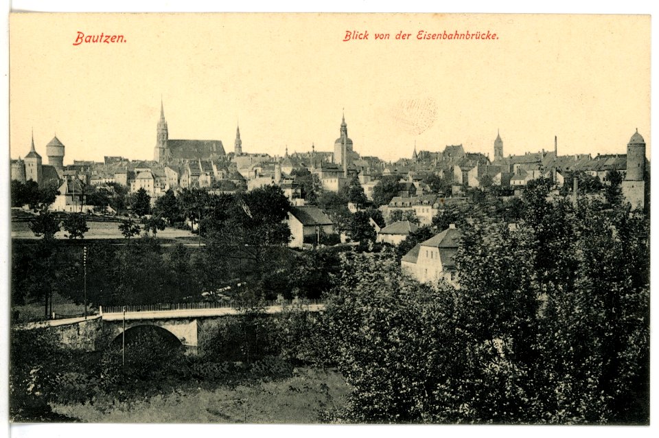 15863-Bautzen-1913-Blick von der Eisenbahnbrücke-Brück & Sohn Kunstverlag