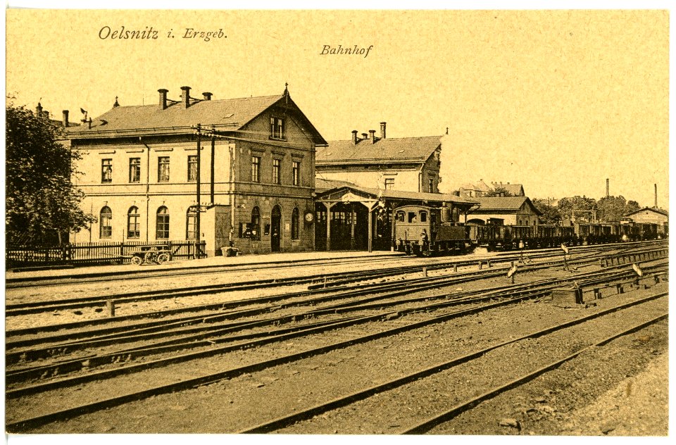 17033-Oelsnitz-1913-Bahnhof-Brück & Sohn Kunstverlag