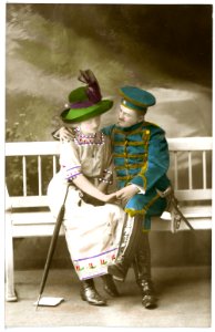 16005-Meißen-1913-Husaren Im Garten Der Schütze-Brück & Sohn Kunstverlag