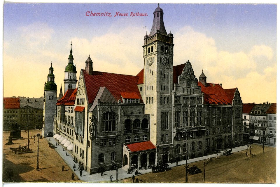 17064-Chemnitz-1913-Neues Rathaus-Brück & Sohn Kunstverlag