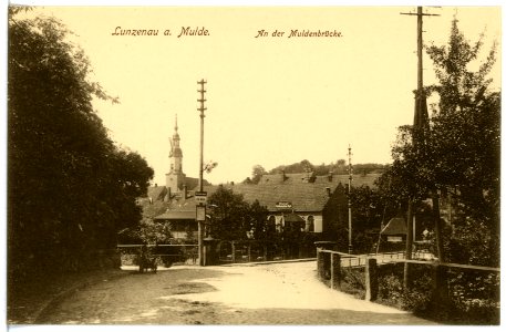 16396-Lunzenau-1913-an der Muldenbrücke-Brück & Sohn Kunstverlag