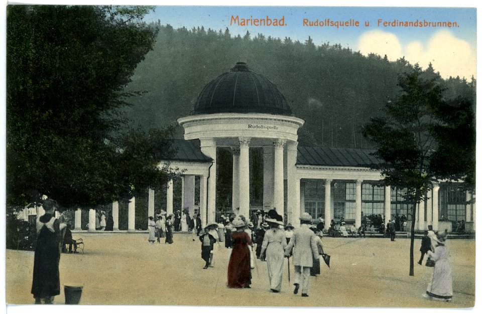 15824-Marienbad-1913-Rudolfsquelle und Ferdinandsbrunnen-Brück & Sohn Kunstverlag