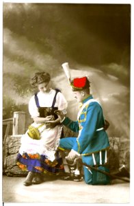 16020-Meißen-1913-Husaren Im Garten Der Schütze-Brück & Sohn Kunstverlag