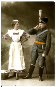 16016-Meißen-1913-Husaren Im Garten Der Schütze-Brück & Sohn Kunstverlag
