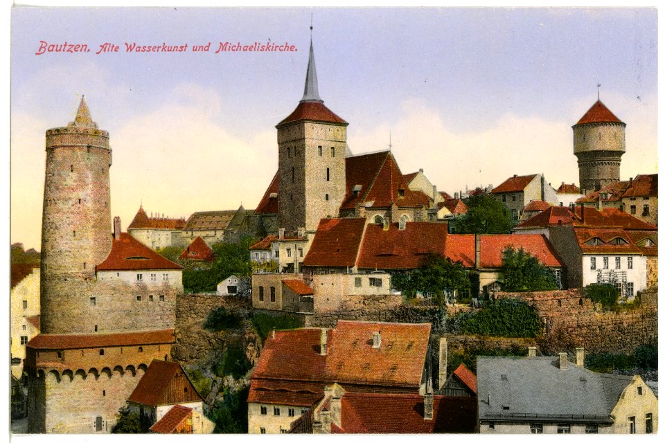 16428-Bautzen-1913-Alte Wasserkunst und Michaeliskirche-Brück & Sohn Kunstverlag