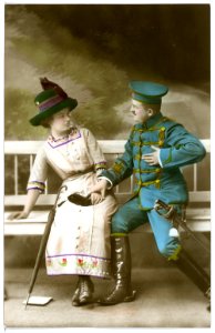16004-Meißen-1913-Husaren Im Garten Der Schütze-Brück & Sohn Kunstverlag