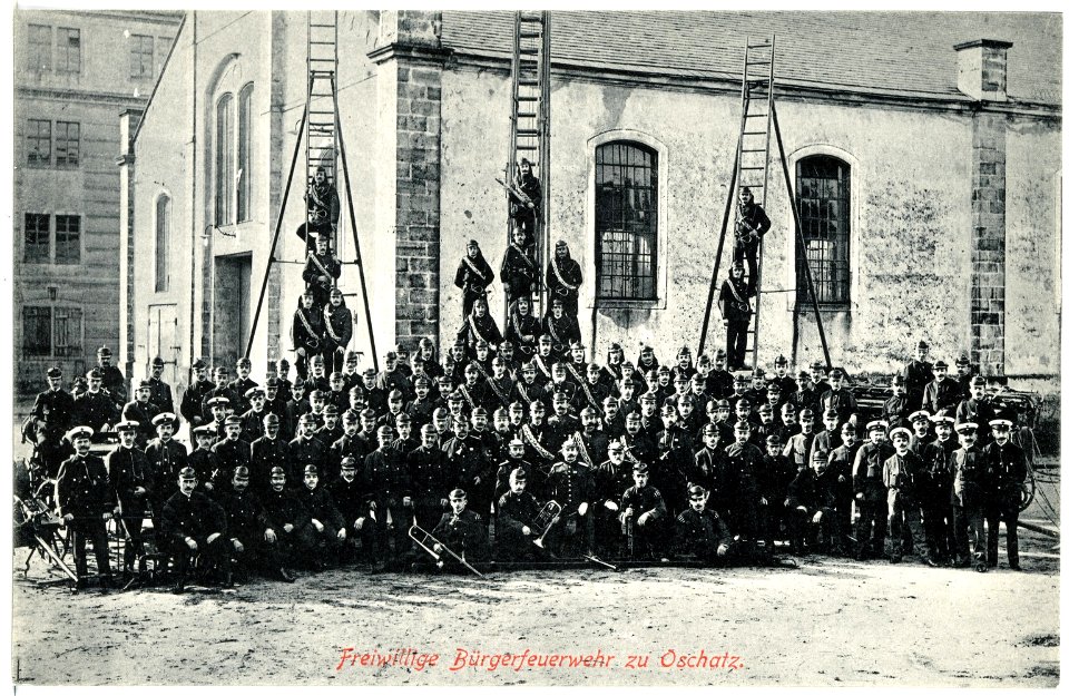 16681-Oschatz-1913-Freiwillige Bürgerfeuerwehr-Brück & Sohn Kunstverlag