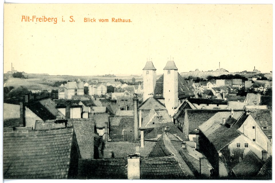16763-Freiberg-1913-Blick auf Freiberg vom Rathaus-Brück & Sohn Kunstverlag